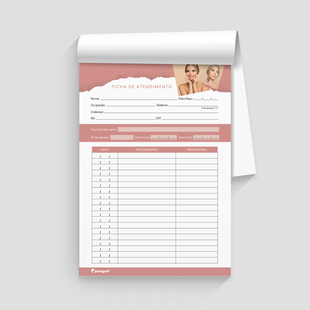 Ficha de Atendimento Bloco com 100 Folhas
