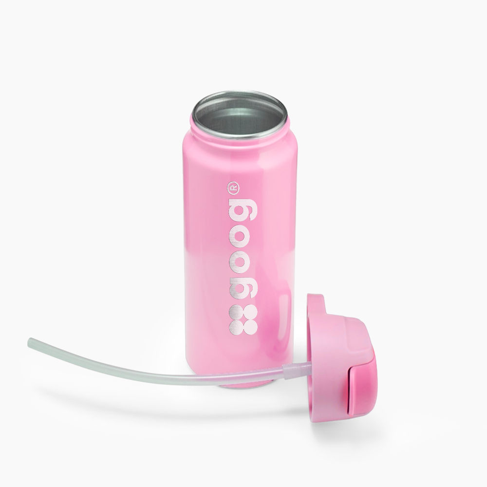 Garrafa Alumínio Com Canudo 600ml