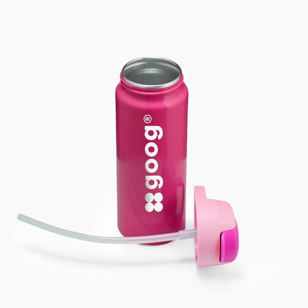 Garrafa Alumínio Com Canudo 600ml