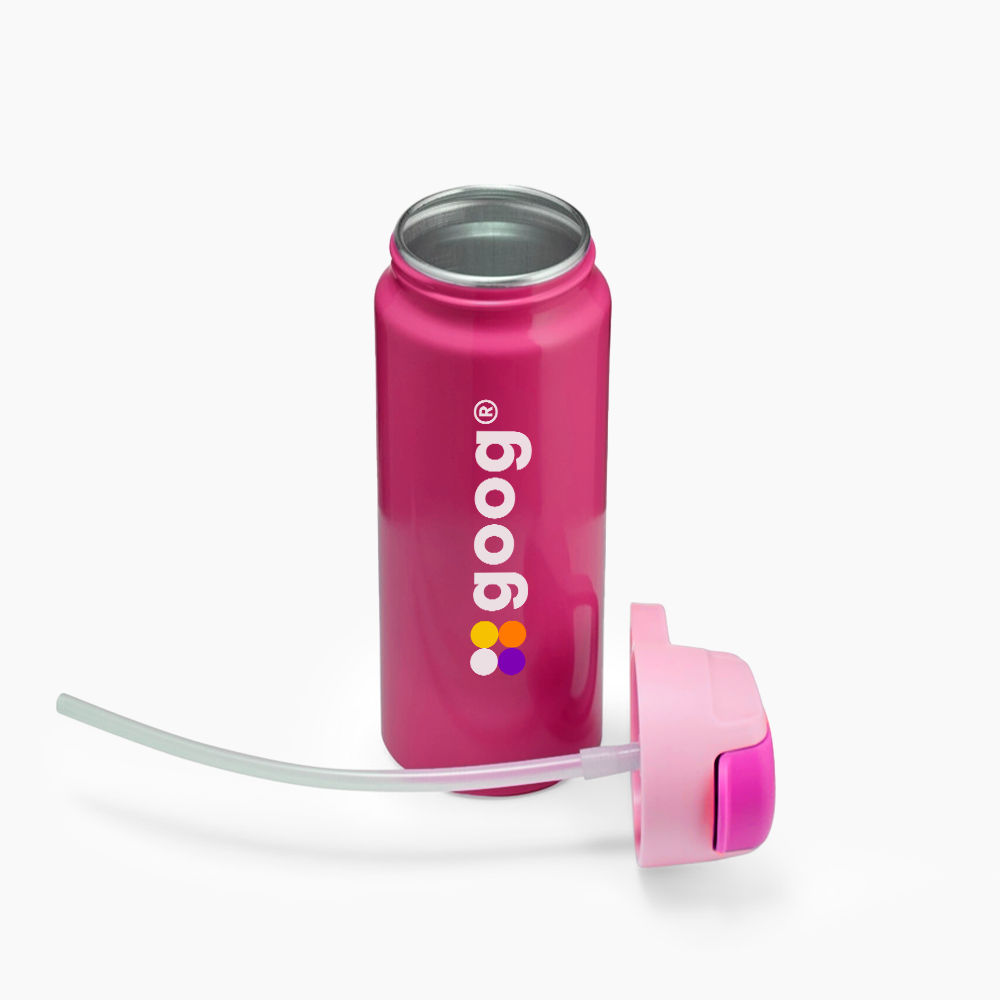 Garrafa Alumínio Com Canudo 600ml