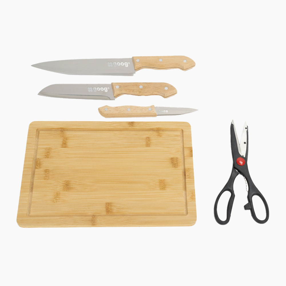 Kit Churrasco Personalizado - 5 Peças com Tábua