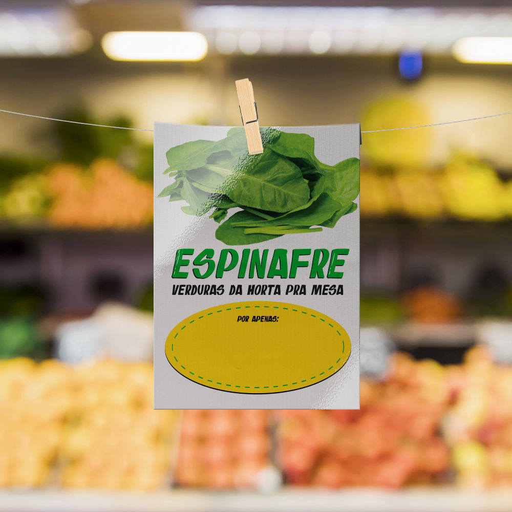 Plaquinha de Preço hortifrúti 