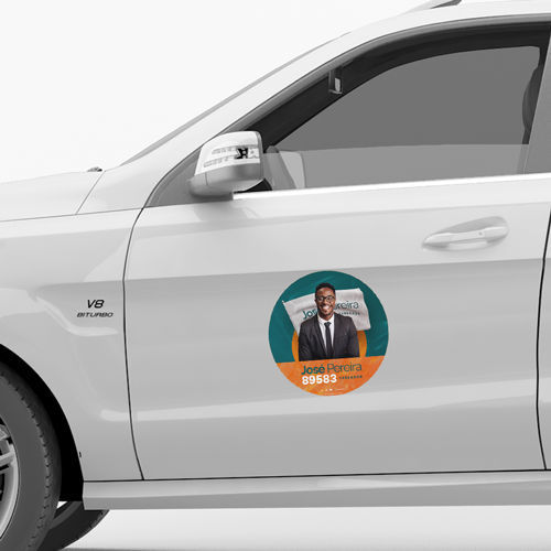 Adesivo Redondo Porta Carro Bola Eleições