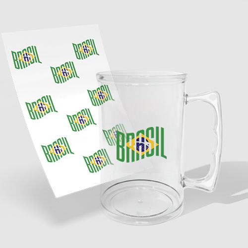 Caneca de Chopp 300ml e 1 Folha A3 DTF-UV