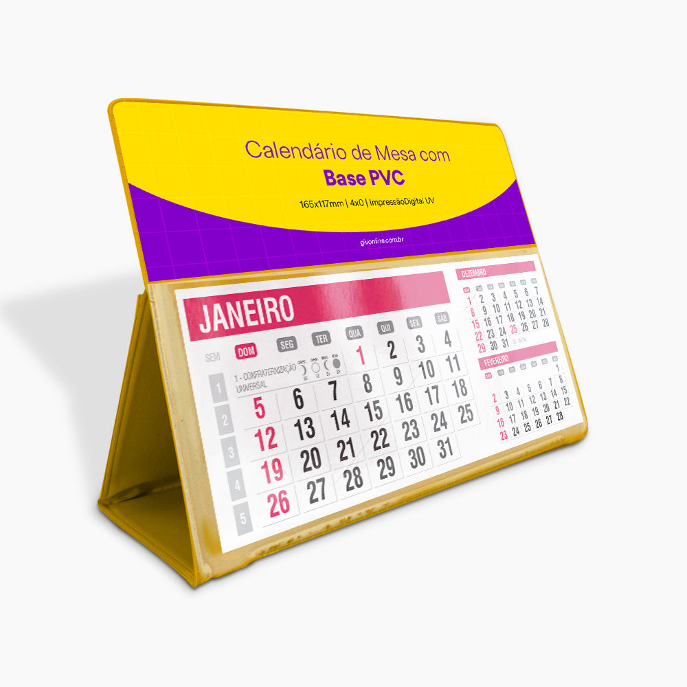Calendário de Mesa PVC