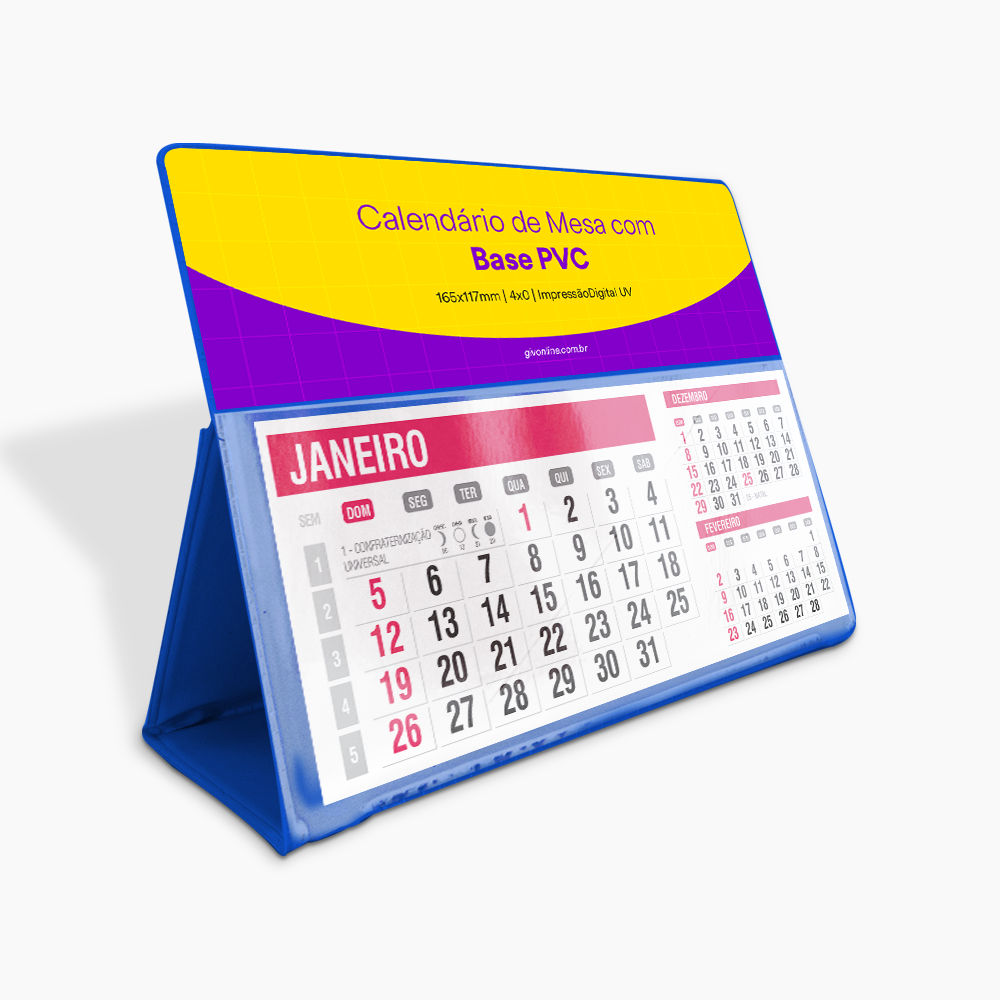 Calendário de Mesa PVC