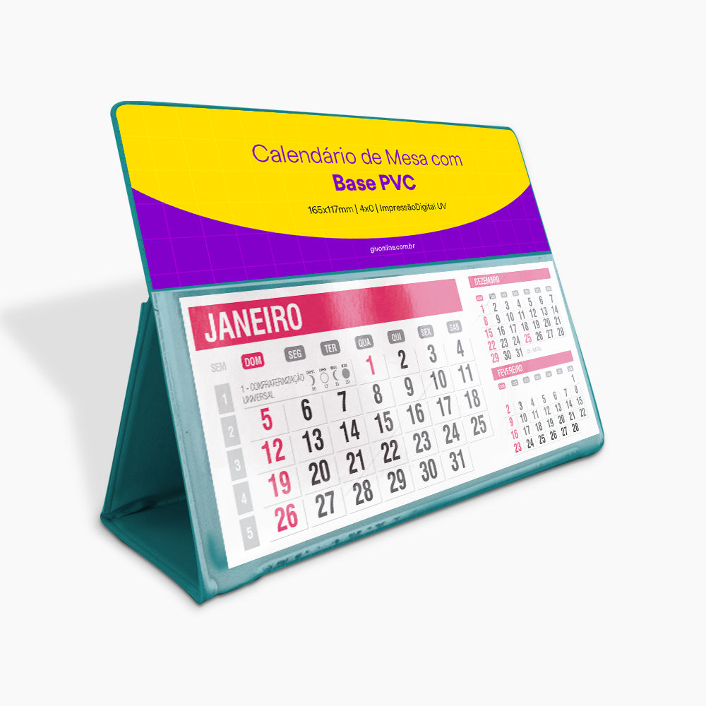 Calendário de Mesa PVC