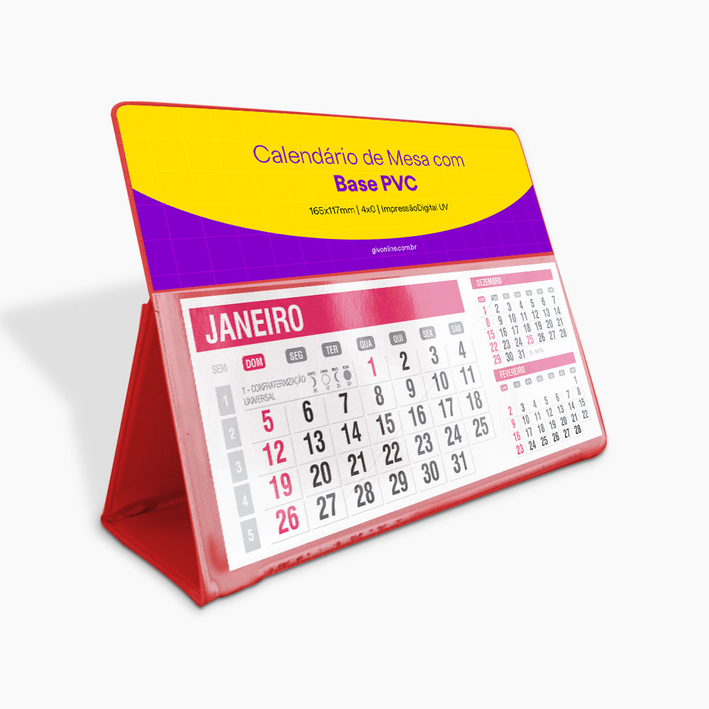 Calendário de Mesa PVC