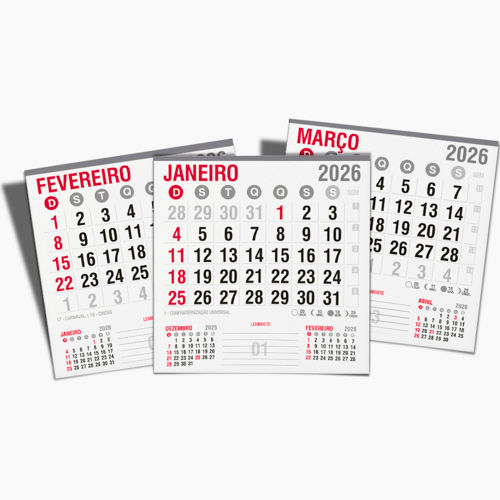 Bloco de Calendário Comercial 2026