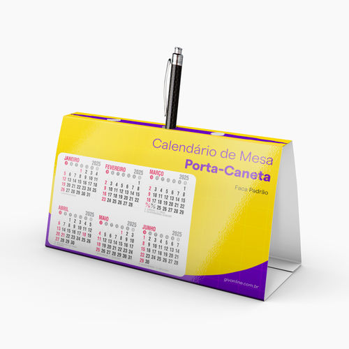 Calendário de Mesa Porta-Caneta