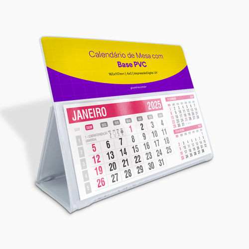 Calendário de Mesa com Base PVC