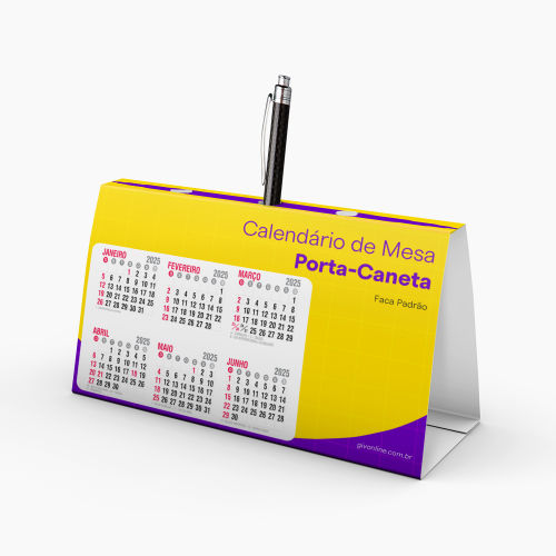 Calendário de Mesa Porta-Caneta