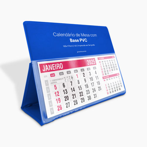 Calendário de Mesa com Base PVC