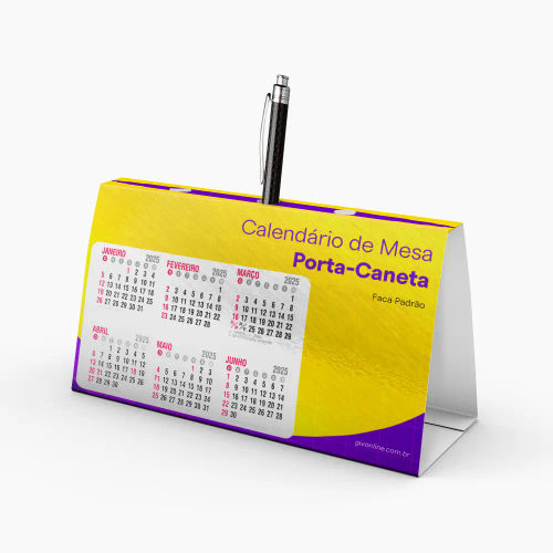 Calendário de Mesa Porta-Caneta