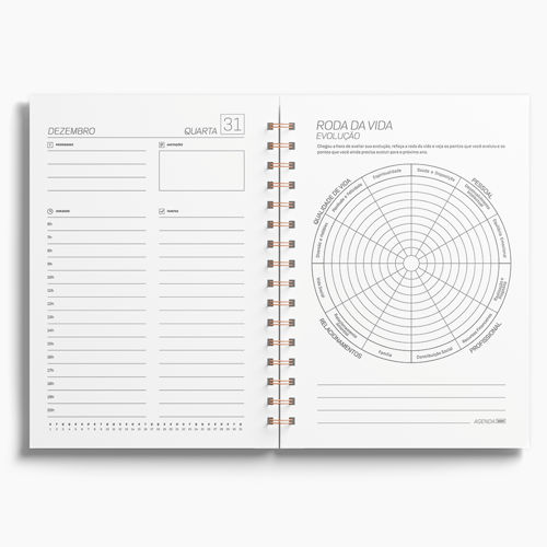 Agenda Premium Diária Linho Marrom