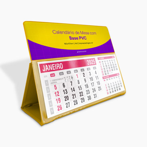 Calendário de Mesa com Base PVC