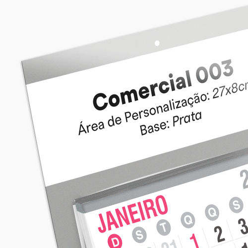 Folhinha Comercial 2026 para Personalizar