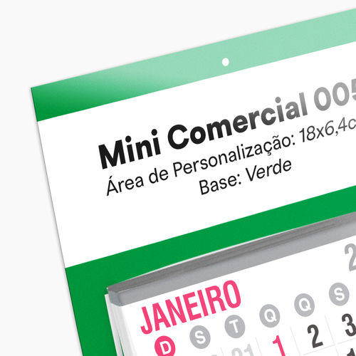 Folhinha Comercial 2026 para Personalizar
