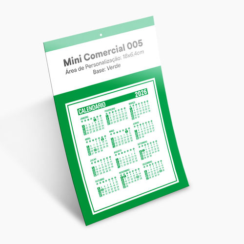 Folhinha Comercial 2026 para Personalizar
