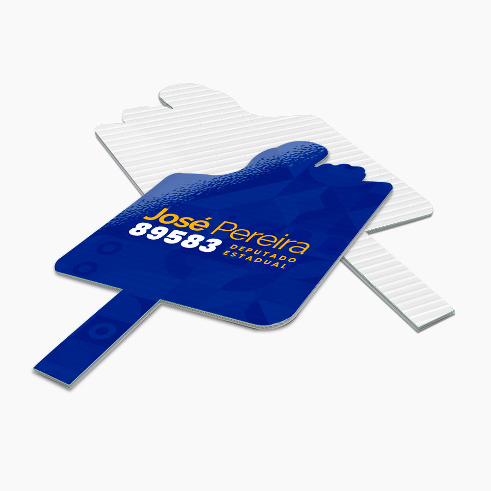 Placa Pirulito de Mão Adesivada - Corte Personalizado