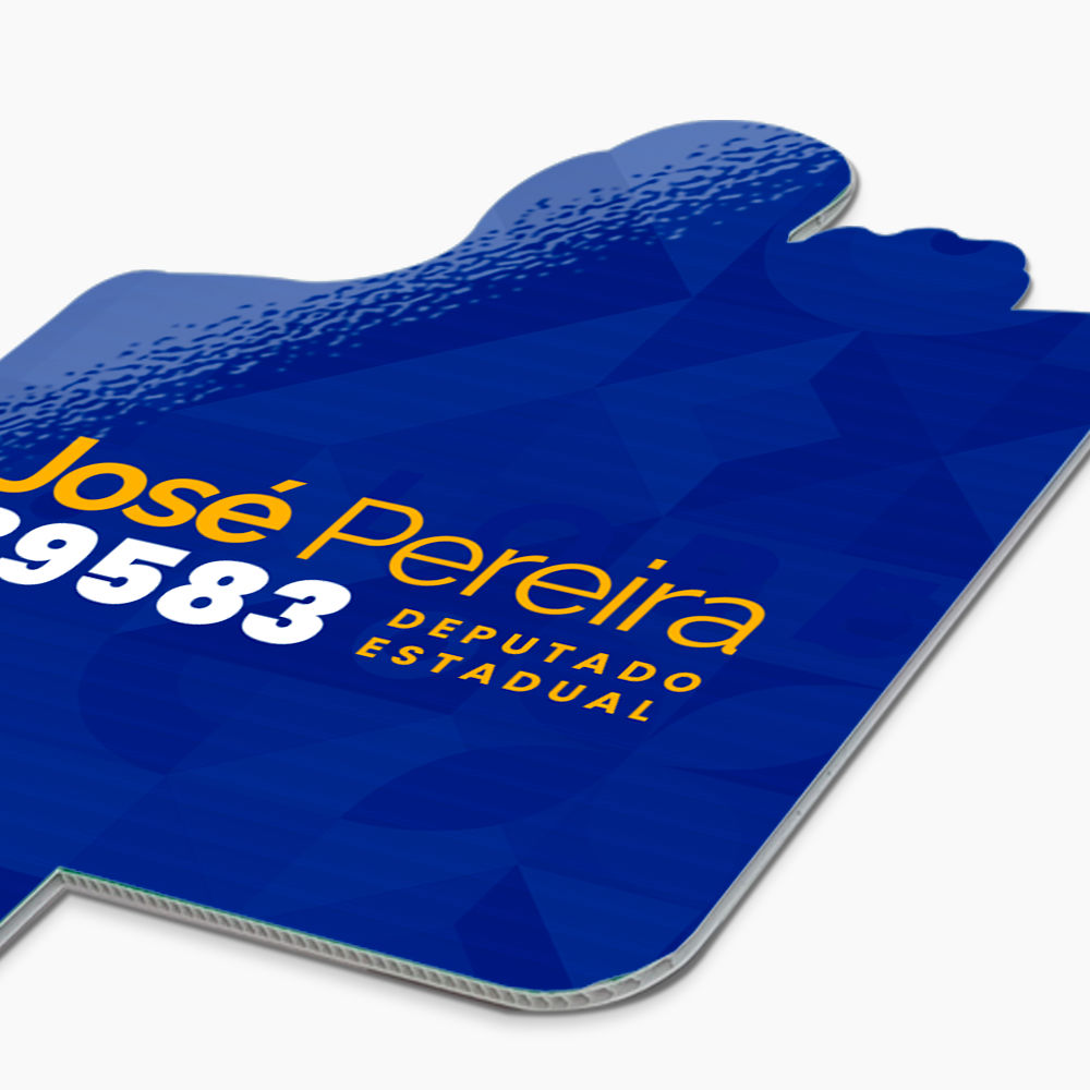 Placa Pirulito de Mão Adesivada - Corte Personalizado