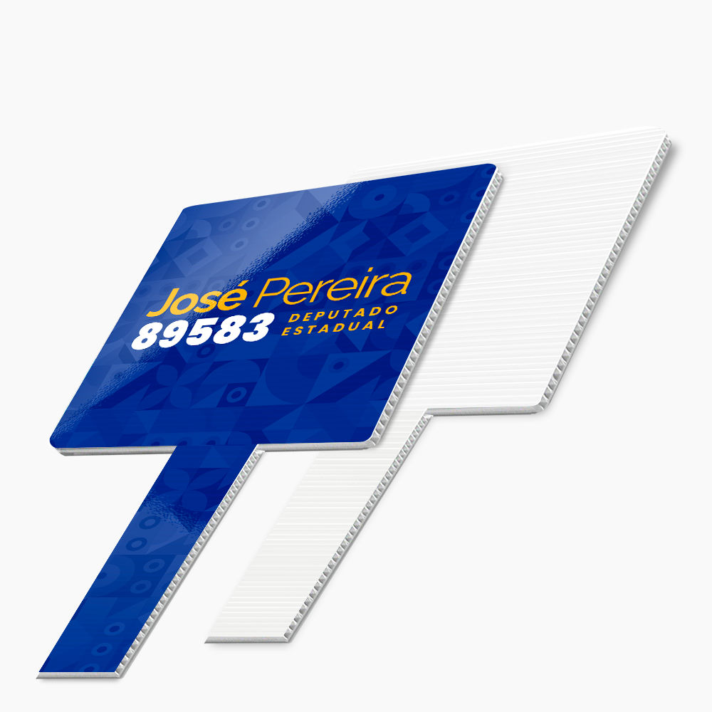 Placa Pirulito de Mão Adesivada - Quadrado