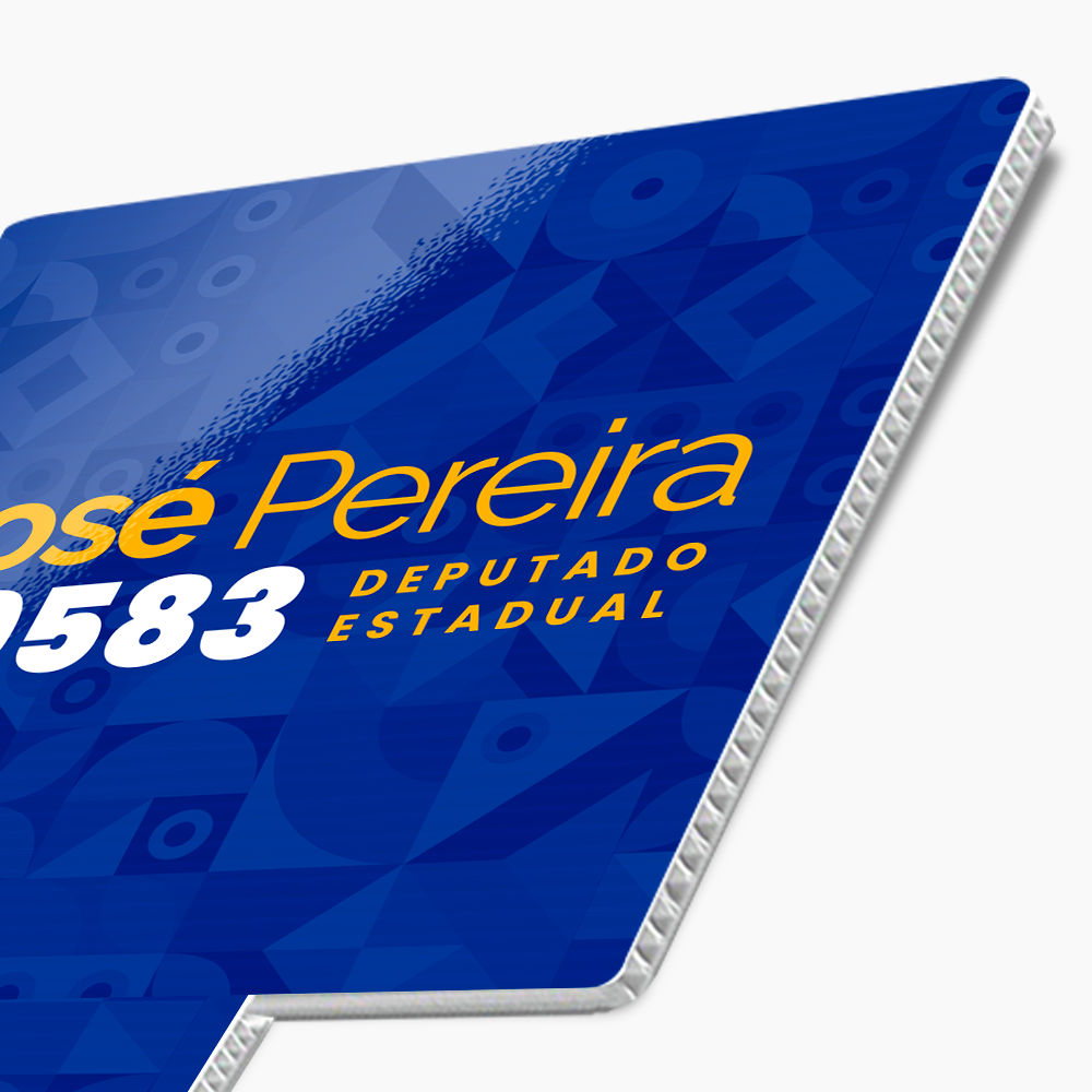 Placa Pirulito de Mão Adesivada - Quadrado