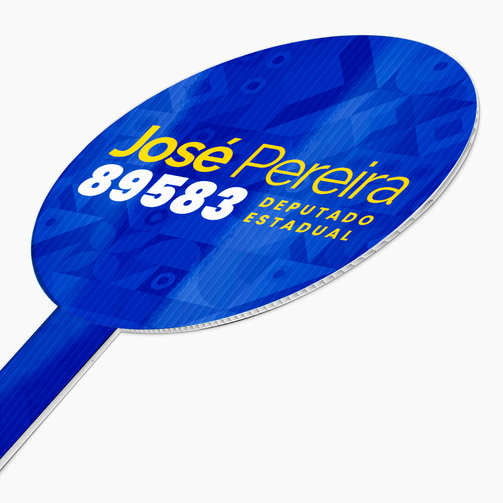 Placa Pirulito de Mão Adesivada - Redonda