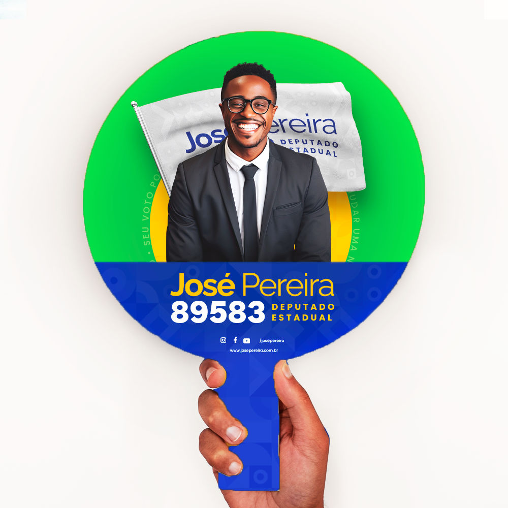 Placa Pirulito de Mão Adesivada - Redonda