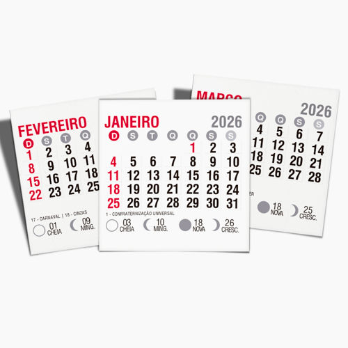 Bloco de Calendário para Ímã de Geladeira