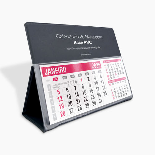 Calendário de Mesa com Base PVC