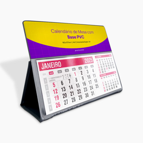 Calendário de Mesa com Base PVC