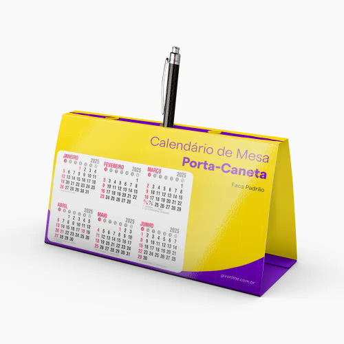 Calendário de Mesa Porta-Caneta