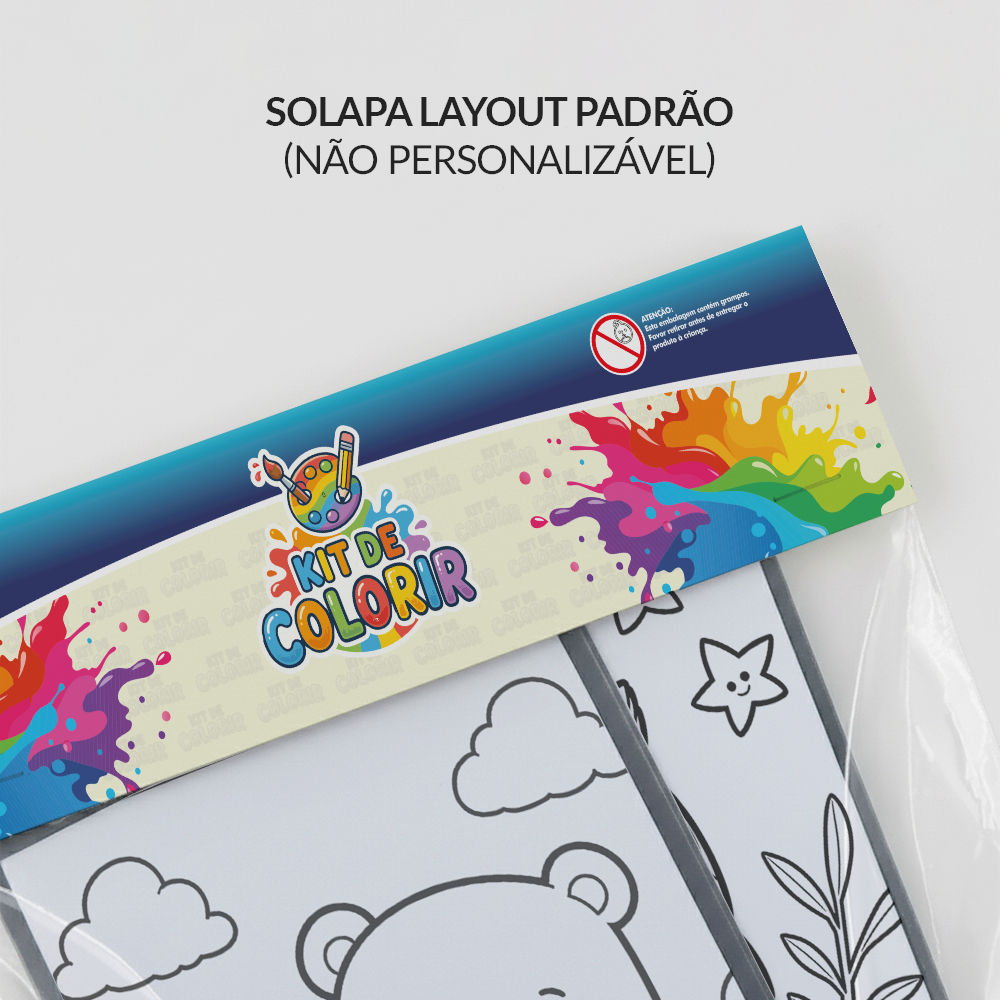 Kit Colorir Festa Com 4 Canetas Marcador Ponta Dupla