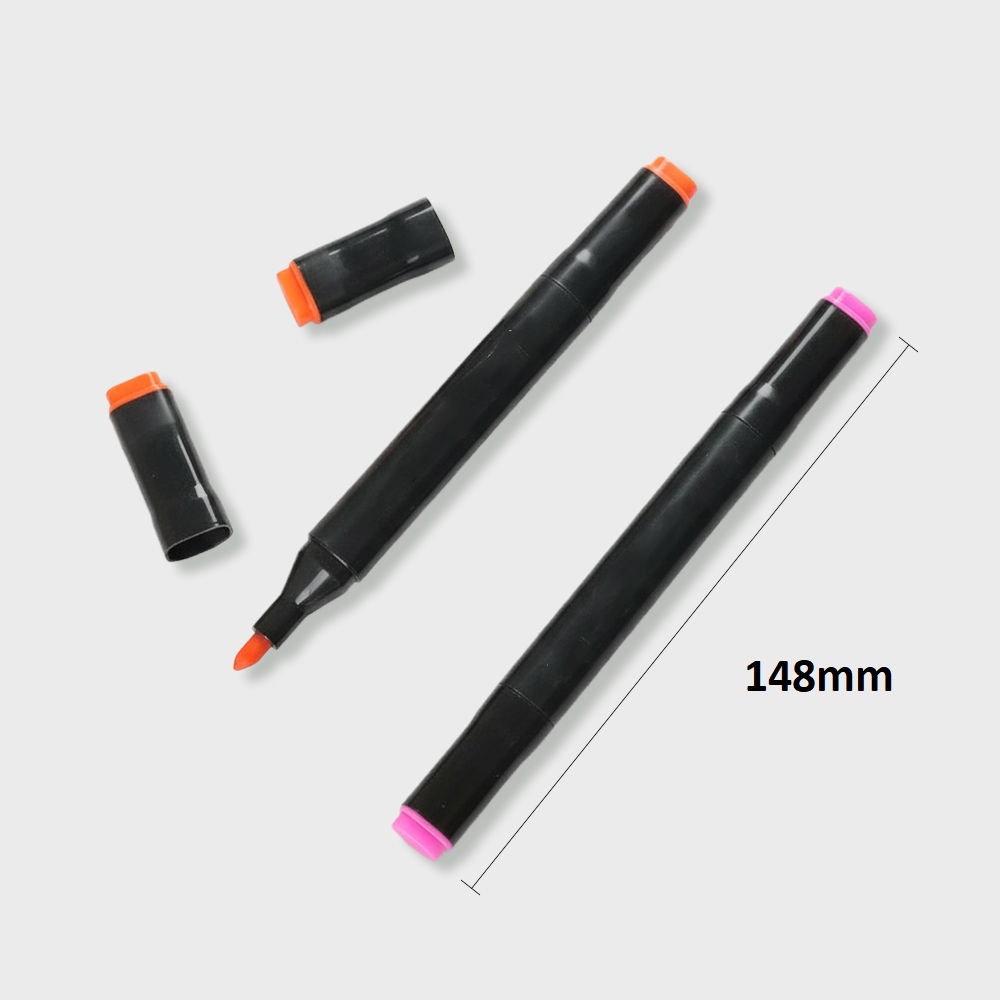 Kit Colorir Festa Com 4 Canetas Marcador Ponta Dupla