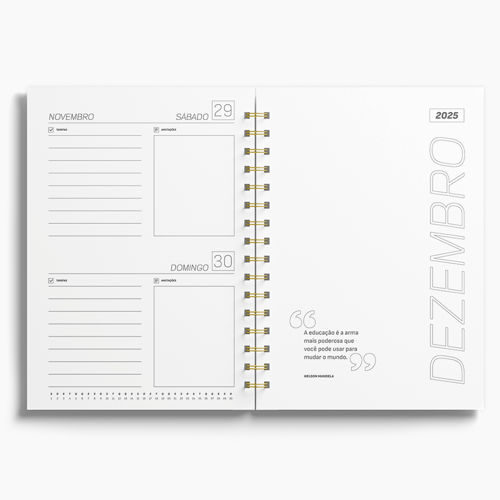 Agenda Premium Diária Ceramic Ouro