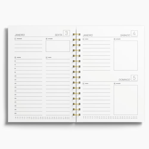 Agenda Premium Diária Linho Marrom