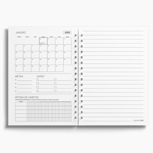 Agenda Premium Diária Mármore Branco