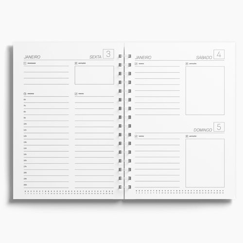 Agenda Premium Diária Mármore Branco