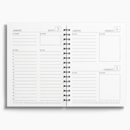 Agenda Premium Diária Celeste Floral