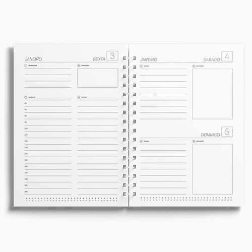 Agenda Premium Diária Celeste Floral