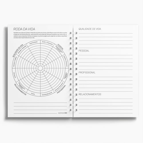 Agenda Premium Diária Mármore Branco