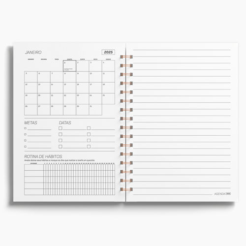 Agenda Premium Diária Linho Marrom