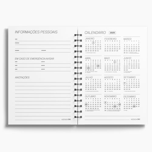 Agenda Premium Diária Mármore Branco