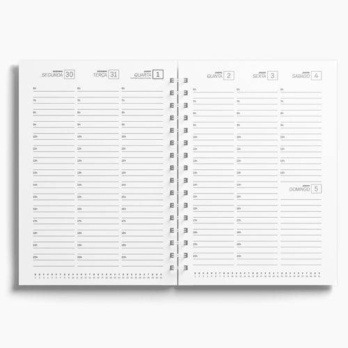 Agenda Premium Semanal Branco Floral