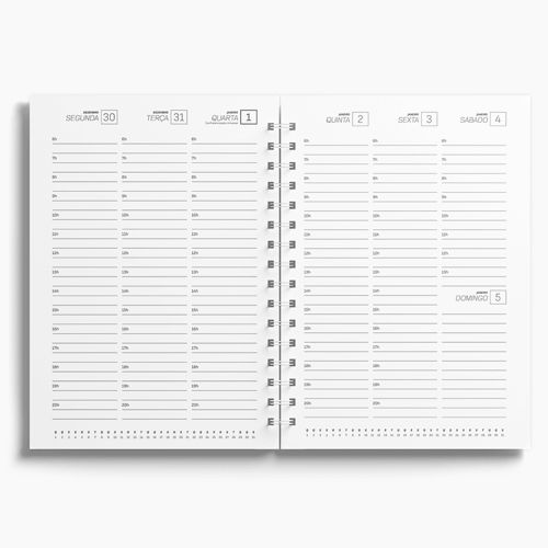 Agenda Premium Semanal Branco Floral