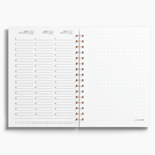 Agenda Premium Semanal Branco Floral