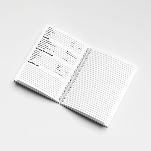 Caderno Capa Dura Com Pautas 48fls