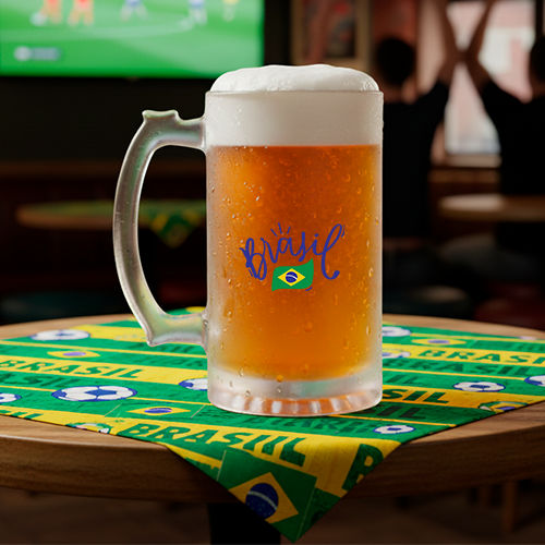 Caneca de Chopp Vidro Jateado 475ml