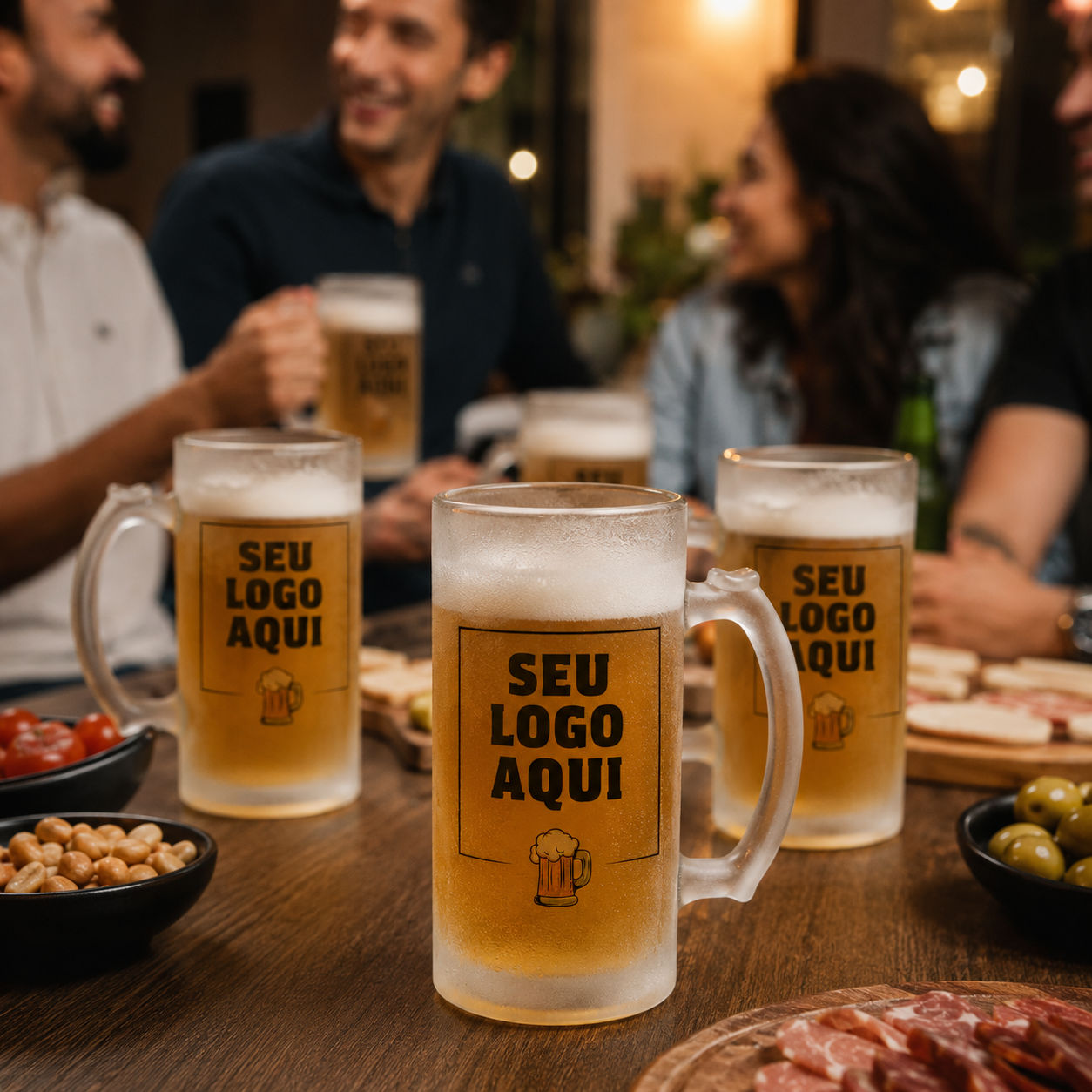 Caneca de Chopp Vidro Jateado 475ml